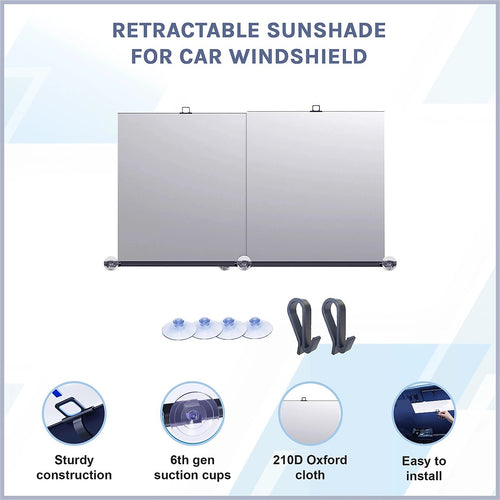 Retractable Car Windshield Sunshade – Telescopic UV Sun Visor for Front Window