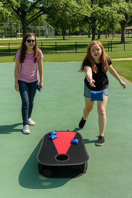 Portable Collapsible Cornhole Board Set – 2 Boards, 8 Bean Bags & Carry Case