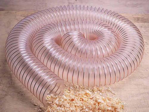 2m PU Flexible Ducting Hose – Clear Ventilation Tube for Dust, Fume & Woodworking Extraction
