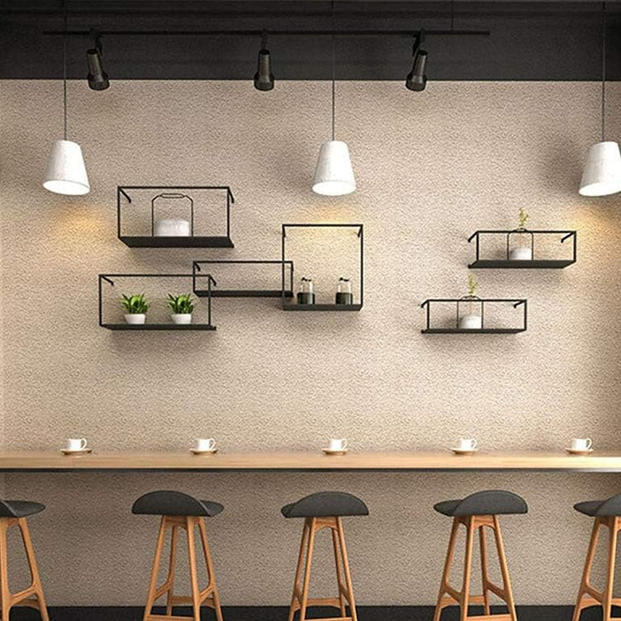 Black Metal Floating Shelves – 3-Piece Wrought Iron Display Set