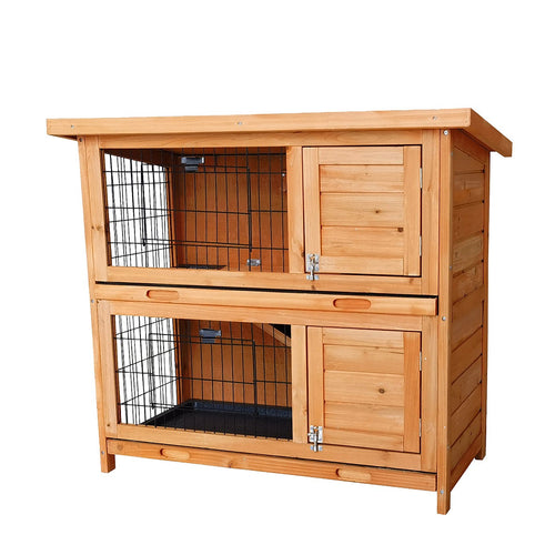 Large Rabbit Hutch with BASE Chicken Coop 2-Storey Guinea Pig Pet Cage House