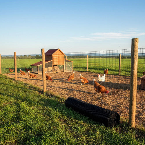 30m Black Chicken Wire Mesh Roll – Heavy Duty Aviary Netting & Garden Fencing for Poultry