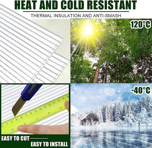  Polycarbonate Roofing Sheets Clear UV Roof 1050x2100mm; 10mm 5 Pack