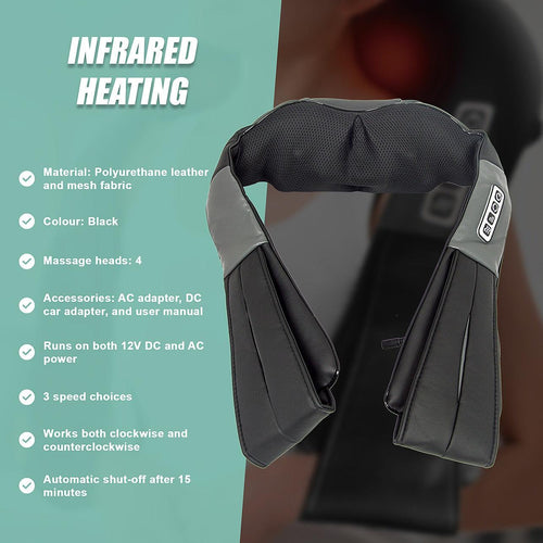 Shiatsu Neck & Back Massager with Heat Deep Kneading Massage Pillow for Shoulder