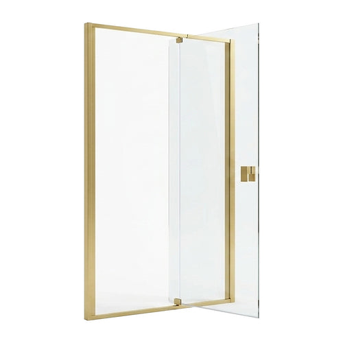 Adjustable Semi Frameless Shower Screen Front: (98~106)x195cm with Gold Hardware and No Side Return