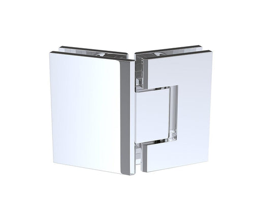 90cm Frameless Diamond Shower Screen with Chrome Brackets and SS Hinges, Square Knob Handle