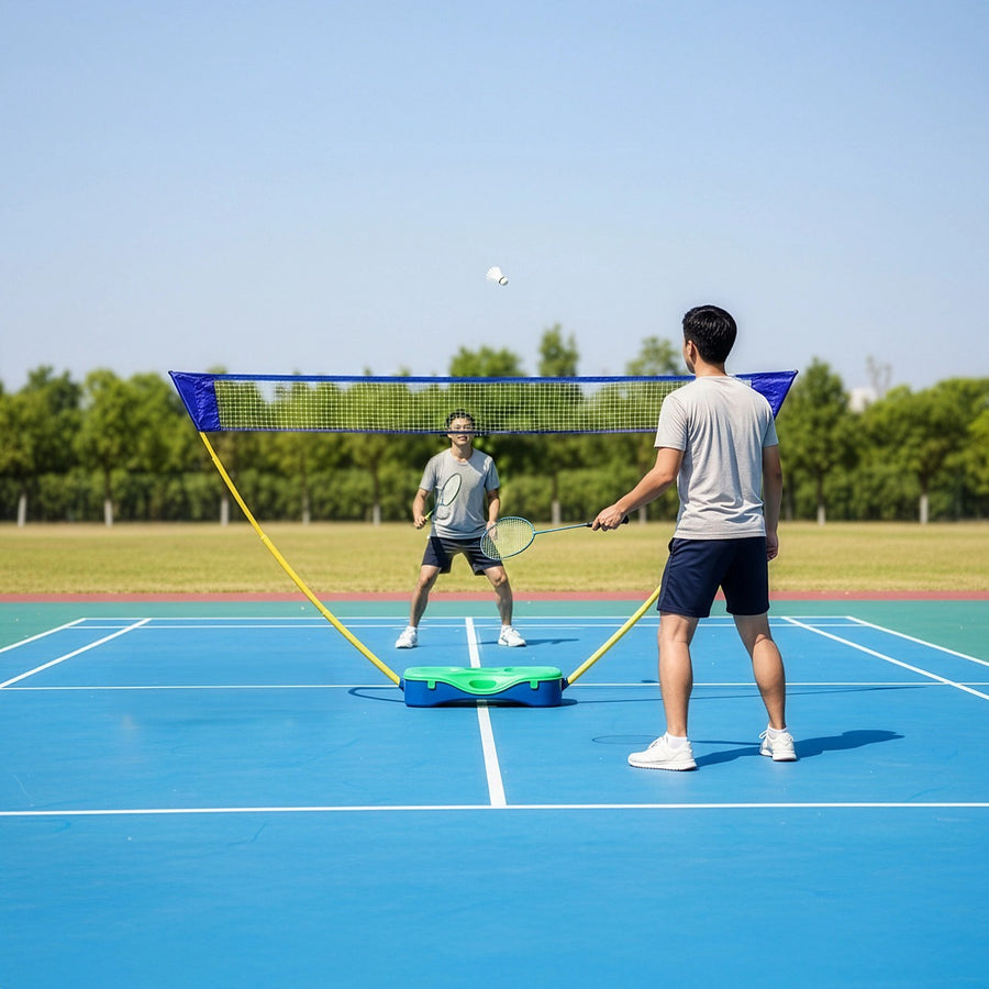Portable Badminton and Volleyball Set with Folding Net Stand