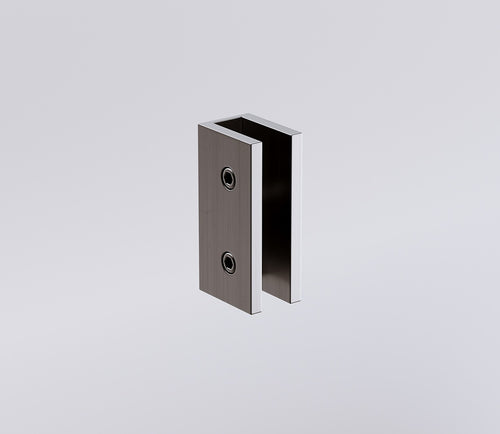 100cm Frameless Wall-to-Wall Shower Screen with Gunmetal Brackets & Brass Hinges – Wall & Floor U Brackets