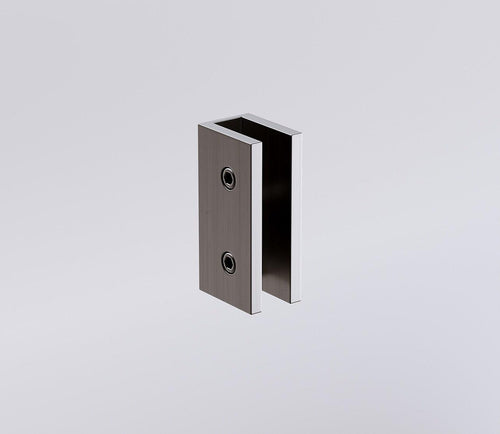 90x80cm Corner Frameless Shower Screen with Gunmetal Brackets and SS Hinges, Round Knob Handle