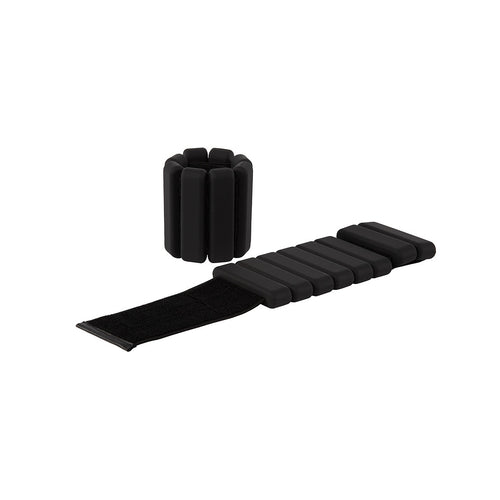 2-Piece Ankle & Wrist Weights – 1kg Pair Adjustable Workout Bangles (Black)