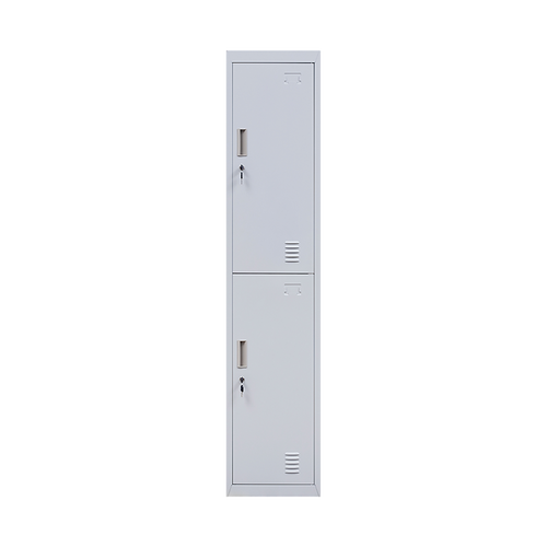 2-Door Grey Locker Cabinet Standard Lock with 2 Keys – Secure & Durable