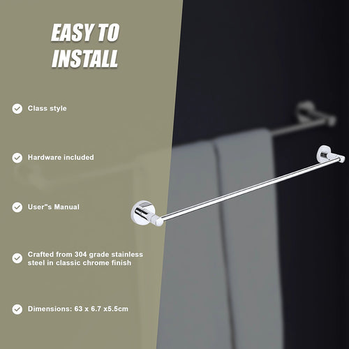 Classic Chrome Towel Bar Rail Bathroom