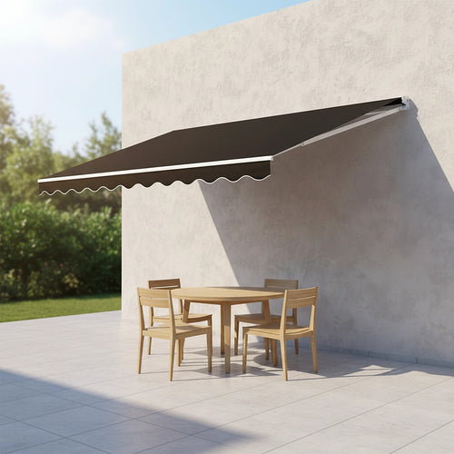 Outdoor Awning Black - 5x2.5m Retractable Sunshade