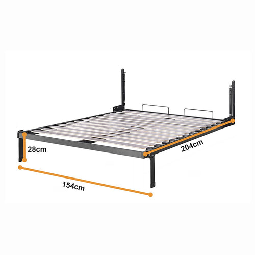 Queen DIY Wall Bed Hardware Kit with Black handle – Frame & Mechanism for Custom Build