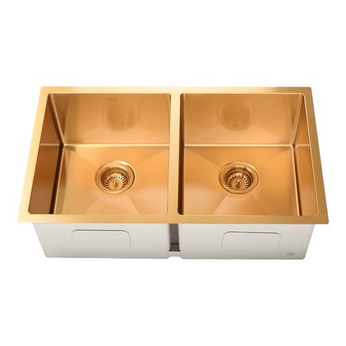 775x450mm Stainless Steel Handmade 1.5mm Sink with Waste in Gold with sand-finish Finish