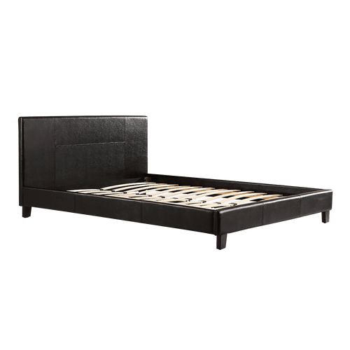 Queen Bed Frame Black PU Leather