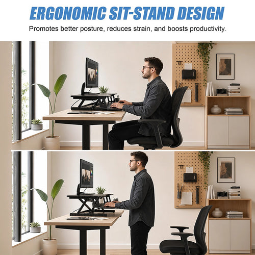 Ergonomic Standing Desk Converter Height Adjustable Workstation