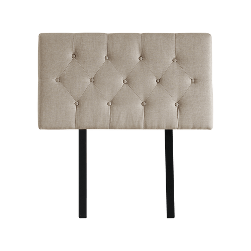 Single Linen Fabric Deluxe Headboard Bedhead in Beige