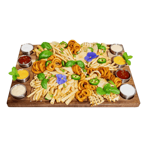 Serving Tray Double Sided Charcuterie Board  8 Sauce Cups Gift  