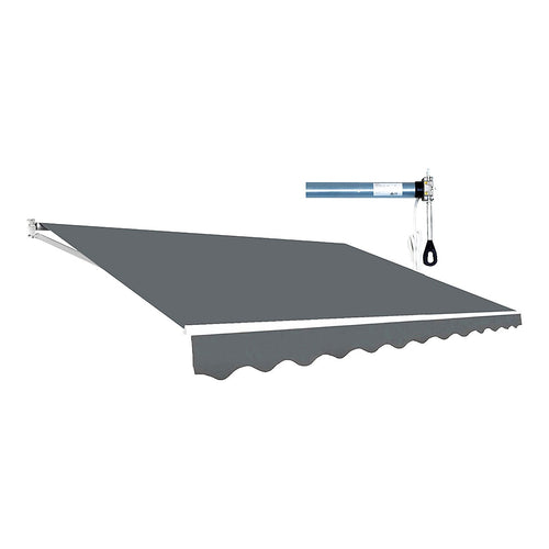 Automatic Retractable Awning 4x3m - Grey Outdoor Wall Sunshade