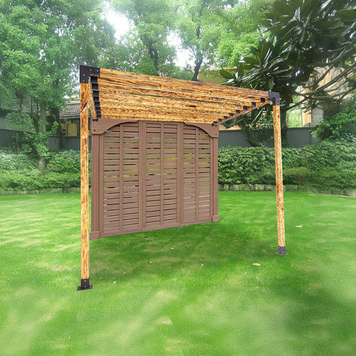 Roof Pergola Gazebo Shed Matte Black Steel Single Wall with Top Rafters Brackets DIY Kits
