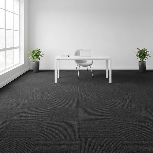 5m² Black Carpet Tiles Set – Commercial & Home Flooring for Office, Retail & Living Areas