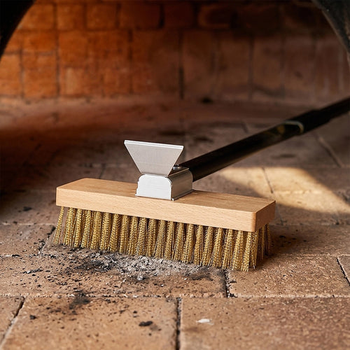 80cm Heavy Duty Pizza Oven Brush with Steel Scraper Cleaner