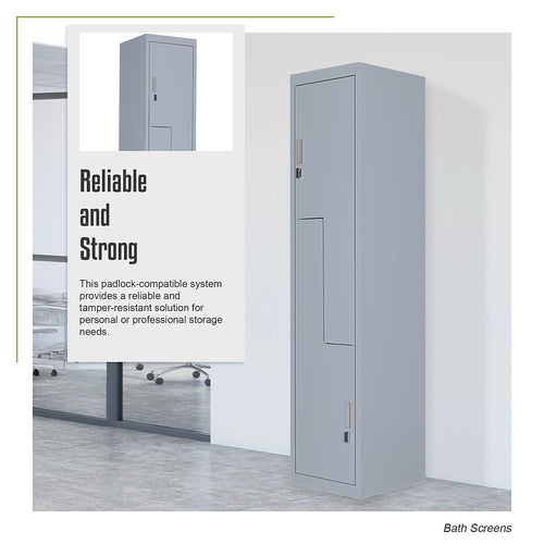 Multipurpose Locker – Grey Dual L-Shaped Door with Padlock-operated