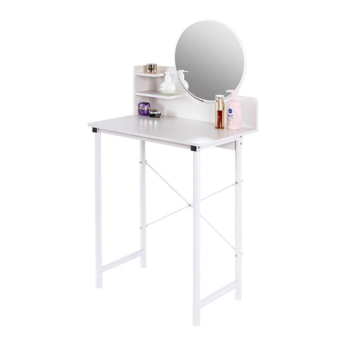 White Dressing Table with Mirror – Makeup Vanity Desk for Bedroom