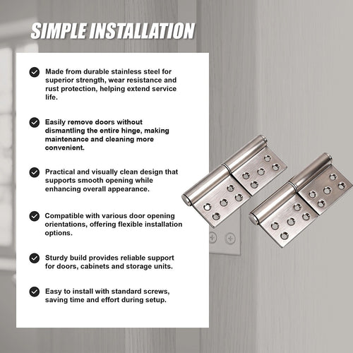 Lift Off Rising Butt Door Hinges Pair for Screen Doors
