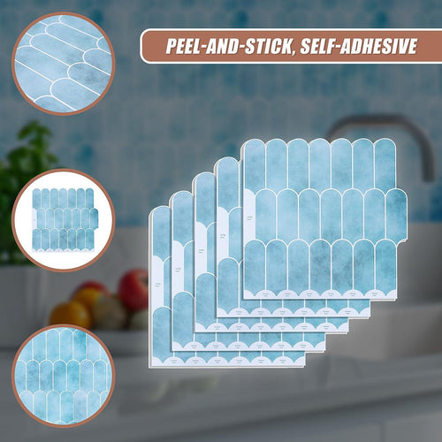 5pcs 3D Wall Stickers Self-adhesive Wallpaper Creative 3D Wallpaper Resistant High Temperature DIY Kitchen Waterproof Wallpaper For Bathroom