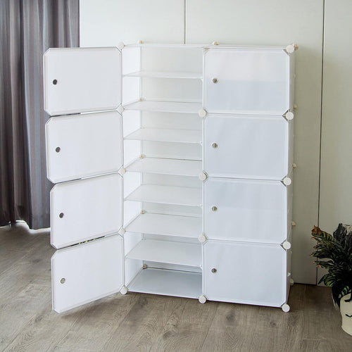 White Cube DIY Shoe Cabinet Rack Storage Portable Stackable Organiser Stand 