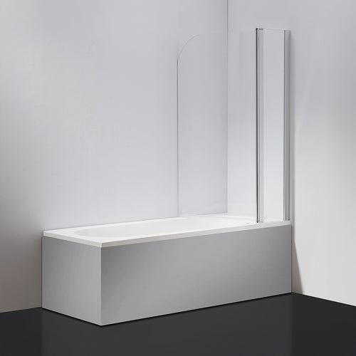 180° CHROME Pivot Door 6mm Safety Glass Bath Shower Screen By Della Francesca - 100 x 140cm