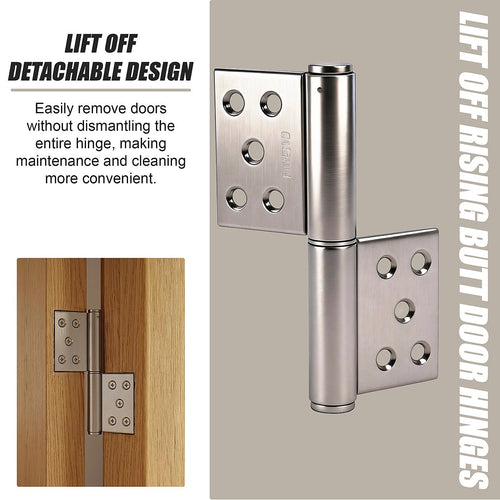 Lift Off Rising Butt Door Hinges Pair for Screen Doors