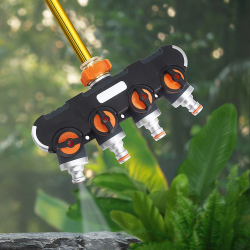 4 Way Hose Splitter Tap Water Garden Irrigation Distributor Valve