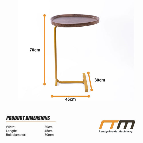 Modern Oval Side Table with Gold Base – Stylish Sofa End Table