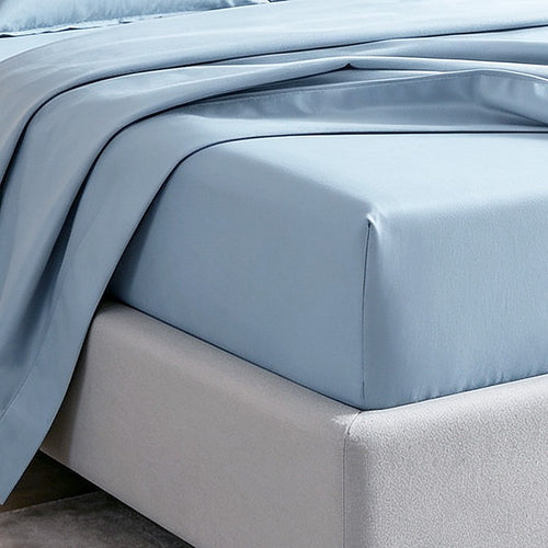 Queen 4 Piece Microfiber Sheet Set Deep Pocket Light Blue