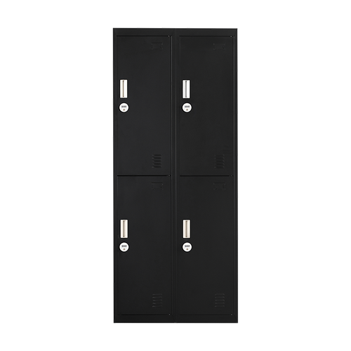 2x2 Door Black Metal Locker – Secure Storage with 4-Digit Combination Lock
