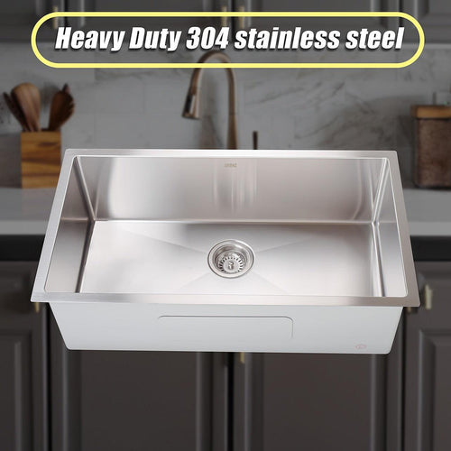 810x450mm Stainless Steel Handmade 1.5mm Sink with Waste in Stainless Steel with brushed finish Finish