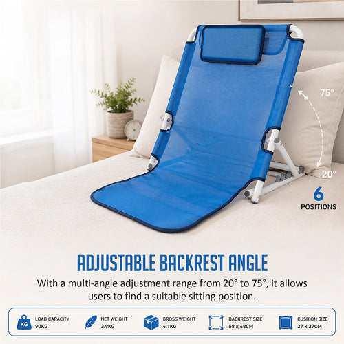 Adjustable Bed Backrest Support Foldable Sit Up Patient Chair