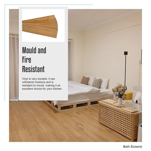 Vinyl Floor Tiles Wood Grain Oak Look  – 16 Pack Peel & Stick Flooring