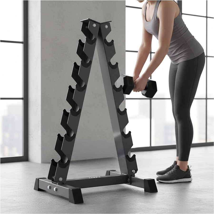 Dumbbell Weight Stand – 12-Slot Vertical Steel Storage Rack