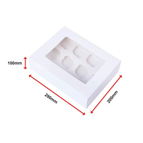 50pcs Cupcake Boxes 12-Hole Laminated Clear Window Face Boxes Favour