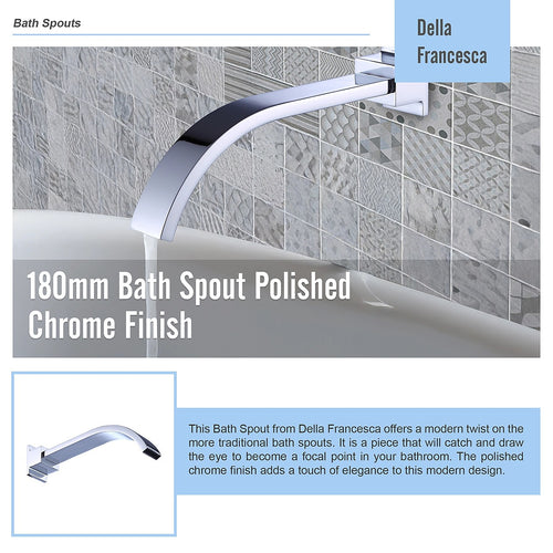180mm Bath Spout Polished Chrome Finish