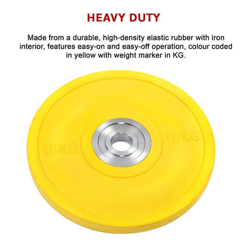 15kg PRO Olympic Rubber Bumper Weight Plate