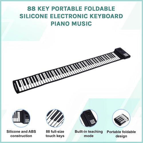 88 Key Portable Foldable Silicone Electronic Keyboard Piano for Music Practice
