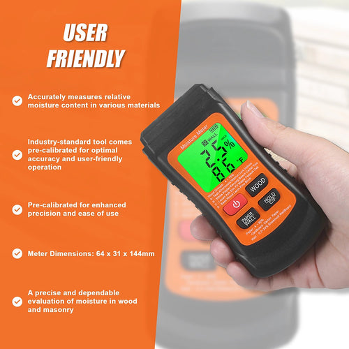 Dampness Moisture Meter – Digital Detector for Wood, Paper & Walls | Multi-Mode Tool