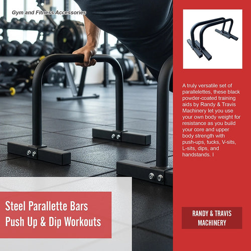 Steel Parallette Bars for Push-Ups, Dips & Calisthenics – Heavy-Duty Home Strength Training Equipment