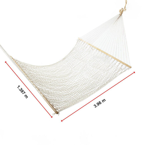 4m Traditional Cotton Rope Hammock with Hanging Hardware