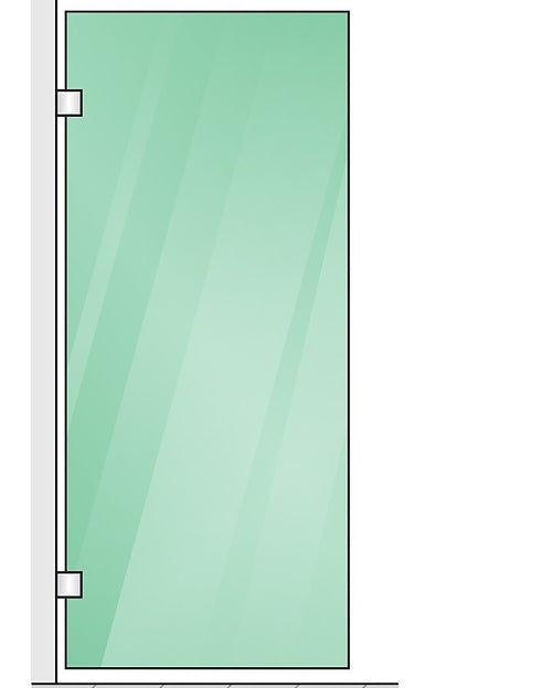 100x90cm Corner Frameless Shower Screen with Black Wall & Floor U Brackets and SS Hinges, Square Double Pull Handle